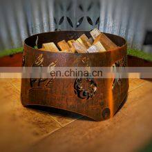 Wood Burning Brazier Steel Metal Bowl Corten Steel Outdoor Fire Pit thumbnail-3