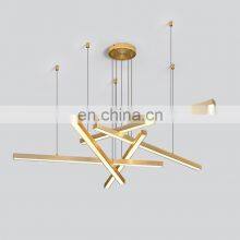 Golden Liner Led Pendant Ceiling Light Golden Simple Handling Lamp Living Room Decorative Pendant Lamp Office Lighting thumbnail-2