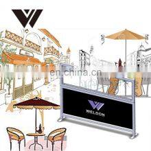 Weldon the New Custom Removable Fence Contains PVC Cloth and Glass Sheets Cafe Barrier