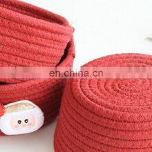 Hot Trend Vintage Cotton Rope Storage Basket Christmas Decor Cheap Wholesale thumbnail-5