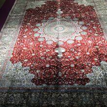 6x9ft Red Color Fine Quality Handmade Silk Persian Carpet for Home Decor