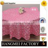 Luxury Special Embroidery Purple Color Satin Rose Hotel Table Cloth for Wedding thumbnail-2