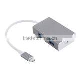 Universal Travel Aluminum USB 3.1 Type-c Male Adapter With 4 Port Hub thumbnail-3