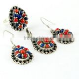 Lovely Beauty Design Lapis !! Coral 925 Sterling Silver Jewelry Set, Handmade Silver Jewellery, Online Silver Jewellery