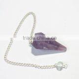 6-Facet Natural Amethyst Gemstone Pendulums thumbnail-2