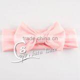 Handmade Solid Cotton Fabric Headband With Big Bowknot, Baby Messy Bow Tie Elastic Head Wrap, Baby Good Strength Hair Band thumbnail-2