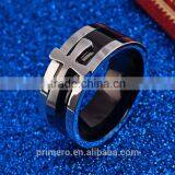 New Black Color Detachable Cross Titanium Stainless Steel Male Ring For Men Fine Jewelry thumbnail-3