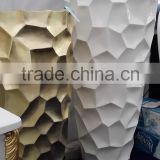 luxury vase decoration in Dining room, carved pattern in white lacquer large size