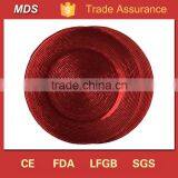 Elegant Waved Turkish Red Clear Glass Charger Plates thumbnail-1