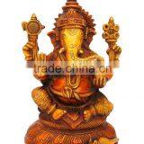 Sitting Ganesha With Round Base 8" thumbnail-1