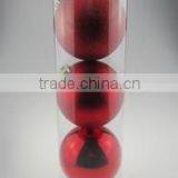 12CM Red Decorative Plastic Plain Christmas Ball thumbnail-1