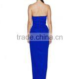Lady's Silk Crepe de Chin Long Strapless Evening Dress thumbnail-4