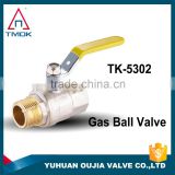 NPT male female thread forged full port CW617n material for gas 1000psi DN 100 motorized PTFE seal brass gas valve in TMOK OUJIA