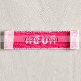 Garment Woven Label Main Label With White Background and Pink Fonts thumbnail-2