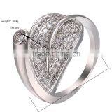 Antique Lovely Leaf Shaped Women Inlay Austria Crystal Gold Plated Engagement Ring thumbnail-4