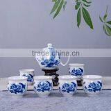 Chinese Style 7 Pieces Blue and White Porcelain Tea Set thumbnail-1