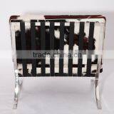 Luxury Furniture Wholesale Reclining Chair Leather Barcelona Chair Knock off Cowhide Dining Chair thumbnail-6