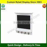 Wall Mounted Country White Rustic Wood Framed Message Black Chalkboard w/ 4 Utility Coat Hooks YM5-627 thumbnail-1