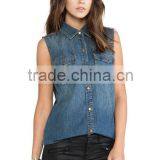 New Designer Sleeveless Denim Women Vest JXF032 thumbnail-5