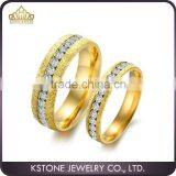 KSTONE Latest Designs Gold Shiny Couple Ring, Gold Crystal Ring For Couples thumbnail-1