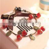 2014 Hot Vintage Cherry Charm Adjustable Chain Bracelet thumbnail-1