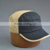 100% Cotton Canvas Army Cap With Embossed pu Leather thumbnail-5