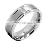 Cobalt Chrome Men's Brushed Beveled Edge Wedding Ring, Comfort Fit Band 7mm thumbnail-5