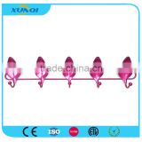 Leaf Shape Household Wall Mounted Metal Pothook with 5 Hooks Used in Bedroom, Kitchen and Bathroom XQ1332