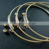 65mm Diameter 14K Light Gold Plated Brass Double Beads Screw Top Adjustable DIY Wiring Bracelet Bangle Supplies 1900095 thumbnail-2