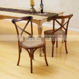 Wooden Antique Cross Back Dining Chair thumbnail-4