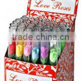 36pcs Tiny Silk Love Roses in 4" Glass Tubes thumbnail-1