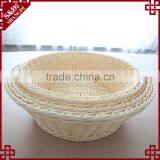 Multi-functional Housewares Round Shape White Plastic Rattan Bread Basket thumbnail-5