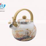 2.2L High Quality Enamel Kettle With Plastic Handle Beautiful Decor thumbnail-2