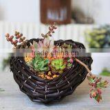 Home Design Handmade Heart Shape Wicker Baskets for Plants thumbnail-1