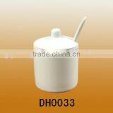 Factory Wholesale Porcelain Kitchenware Jar Canister , Ceramic Sugar Pot With Spoon thumbnail-1