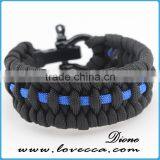 Stainless Steel Shackle Buckle Hiking Outdoor Survival Paracord Bracelet thumbnail-2
