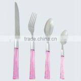 Pink Handle Cuterly Set;Flatware Set;spoon;knife;fork thumbnail-1