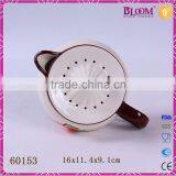 White Small Ceramic Apple Decal Desgin Manual Juicer thumbnail-5