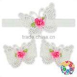 Wholesale 3Pcs Embroidery Butterfly And Heart Shape Flower Baby Hair Accessories thumbnail-5