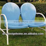 LT. BLUE/WHTE CROSLEY GRIFFITH METAL LOVESEAT thumbnail-1