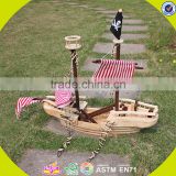 Wholesale DIY 3D baby wooden pirate ship toy handmade kid wooden pirate ship toy cool kids wooden toy pirate ship W03B001