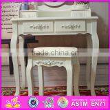 2016 Wholesale Fashionable White Wooden Makeup Vanity Table With Mirror W08H060 thumbnail-4
