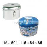 Hot Sale Round Metal Coin Bank Case With Lock Catch thumbnail-1