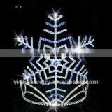 H172-245 8" Beautiful Christmas Snowflake Blue Rhinestone Pageant Crown&Tiaras thumbnail-2