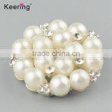 Keering- Style Fashionable Rhinestone Pearl Button Pins for Garments WBK-1478 thumbnail-3