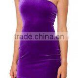 Hot Girl Sexy Night Club One Shoulder Bodycon Dress of Velvet HSD2192 thumbnail-3