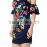 New Design off Shoulder Printing Party Dress Sexy Dress Sexy thumbnail-3