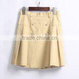 China Manufacture Girls Pleat Khaki School Uniform Skirt thumbnail-2