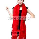 CX-B-P-34A Fur Trimmed Cape Fashion Fur Pashmina Shawl thumbnail-3