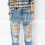 Ripped Damaged Fashion Sexy Ladies Jeans Pants Wholesale thumbnail-3